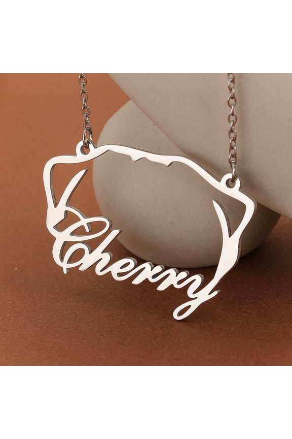 Rottweiler Dog Head Custom Name Necklace Stainless Steel Pendant Women Men Gifts Personalized Cute Pet Animal Jewelry