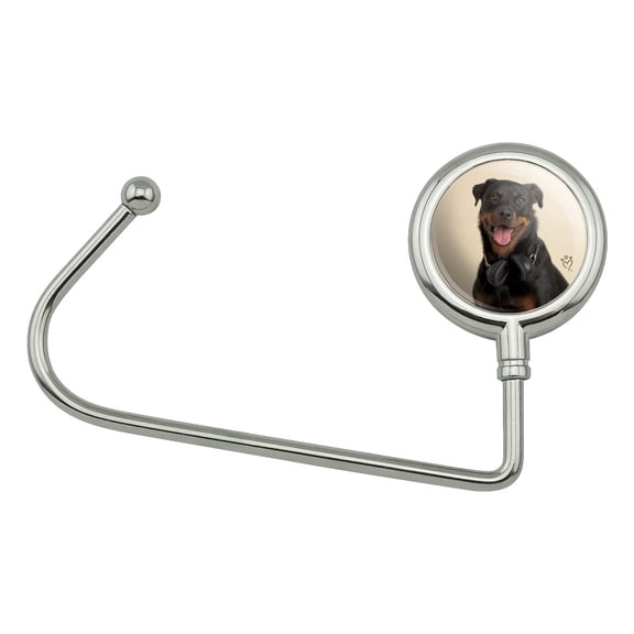 Rottweiler Dog Headphones Sitting DJ Purse Bag Hanger Holder Hook