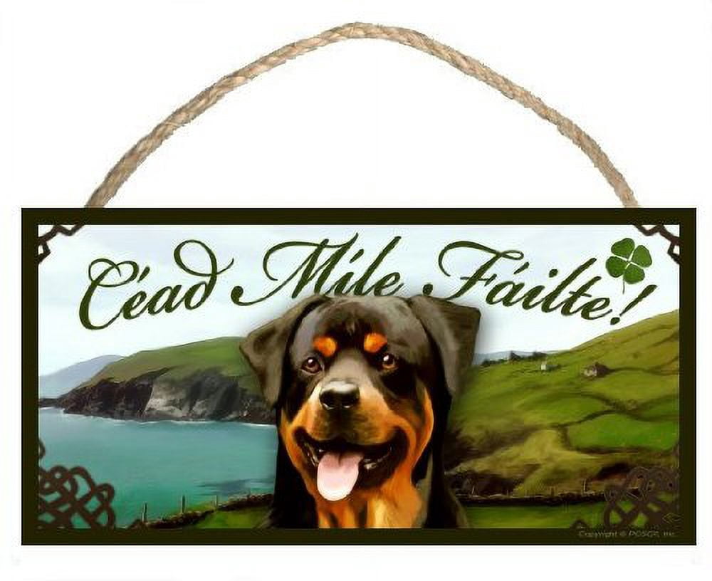 Rottweiler Dog Irish Welcome Sign / Plaque C ad M le F ilte featuring ...