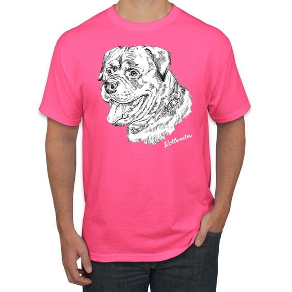 Rottweiler Dog Lover Pet Owner Animal Lover Graphic T-Shirt, Neon Pink, Medium