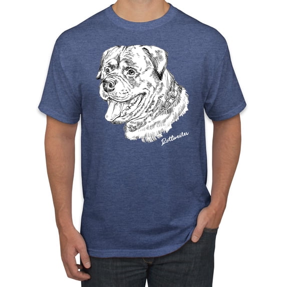 Rottweiler Dog Lover Pet Owner Animal Lover Graphic T-Shirt, Vintage Heather Blue, 5XL