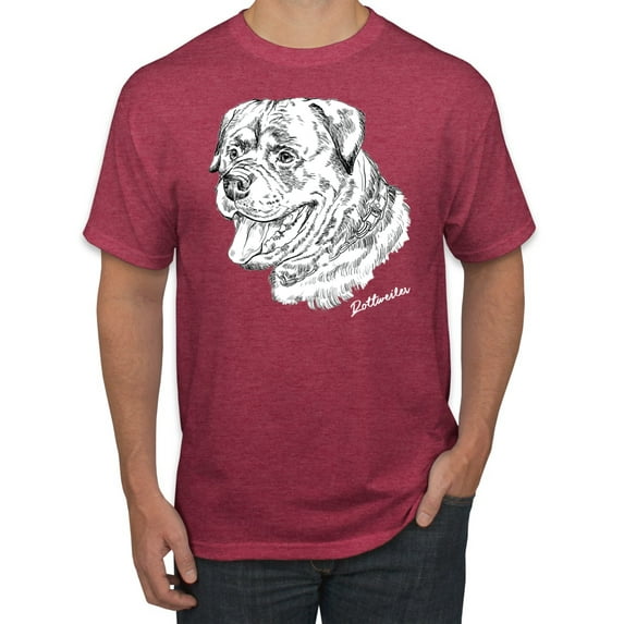 Rottweiler Dog Lover Pet Owner Animal Lover Graphic T-Shirt, Vintage Heather Red, Large