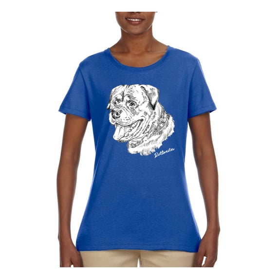 Rottweiler Dog Lover Pet Owner Animal Lover Womens Graphic T-Shirt, Royal, X-Large