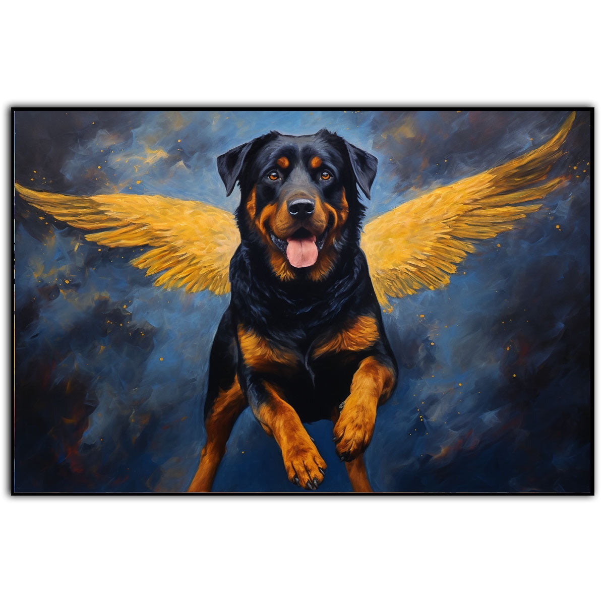Rottweiler Dog Painting Memorial Canvas, Dog Breeds Canvas, Pet Loss ...