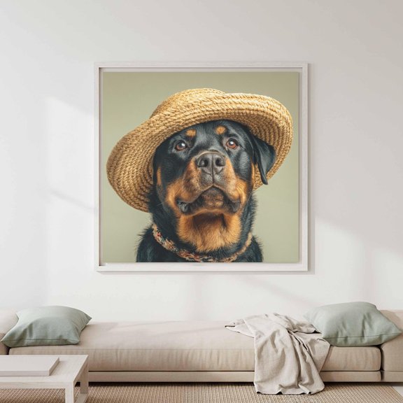 Rottweiler Dog Portrait Print Rustic Farm Animal Wall Art Home Decor Office Wall Art