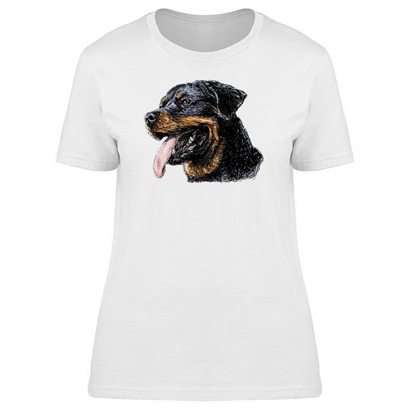 Rottweiler Dog Sketch T-Shirt Women -Image by Shutterstock, Female x-Large