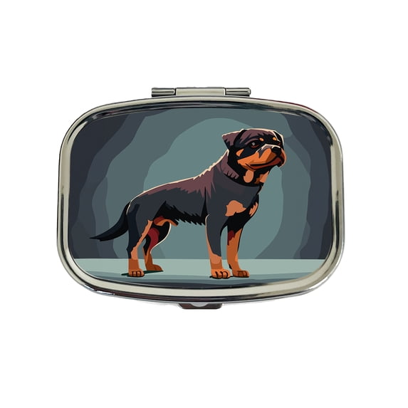 Rottweiler Dog Standing Small Travel Handbag Pill Box Case