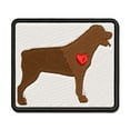 thumbnail image 1 of Rottweiler Dog with Heart Applique Multi-Color Embroidered Iron-On Patch - 2.5 Inch Small, 1 of 5