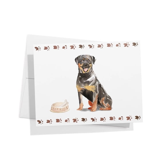 Twigs Paper Rottweiler Thank You Cards, 12 Dog Stationery Note Cards