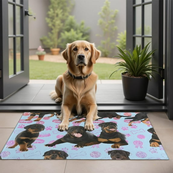 Rottweiler Dogs Door Rugs,Washable Non Slip Door Mats Indoor,Decorative Door Mats,Entry Mat Indoor for Entrance,Bedroom,Kitchen,Bathroom,20"x32"