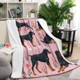 thumbnail image 1 of Rottweiler Dogs with Flowers Blanket,Comfortable Soft Flannel Throw Blanket,All Season,Warm Lightweight Blankets for Sofa Bed Couch Living Room Chair,60"x80"(150x200cm), 1 of 4