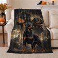 thumbnail image 1 of Rottweiler Dogs Mountain Collage Art, Festive Pet Portrait Pattern, Warm Flannel Blanket for Cabin and Lodge with Detailed Artwork, Dog Lovers autumn celebration Gift, Pet Lover Home Decor, 1 of 9