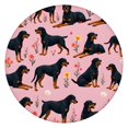 thumbnail image 1 of Rottweiler Dogs with Pioneer Flower Round Fitted Tablecloth with Elastic Edge,Dining Table Cover Waterproof,Outdoor Round Tablecloth for Camping,Dining,Indoor and Outdoor, 1 of 7