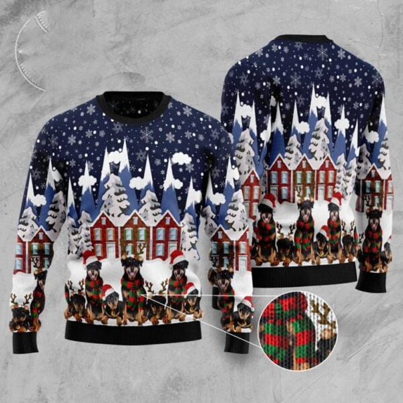 Rottweiler Family Christmas Sweater, Dog Christmas Sweater, Dog Sweaters