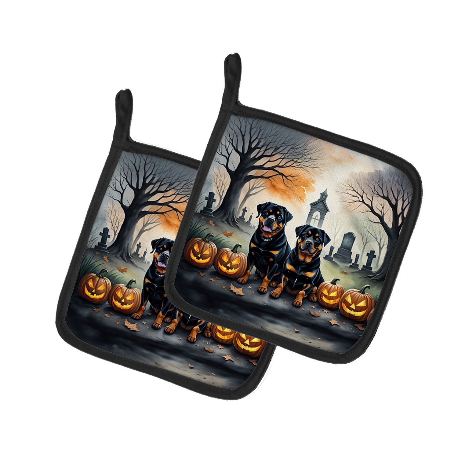 Rottweiler Halloween Pot Holders 7.5x7.5 Inch with Breed Specific Artwork