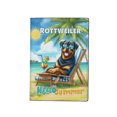 thumbnail image 1 of Rottweiler Hello Summer Beach Theme with Sunglasses and Tropical Cocktail Travel Passport Wallet Rottie Dog Lover Gifts Idea PU Leather Passport Holder Cover - 00009, 1 of 5
