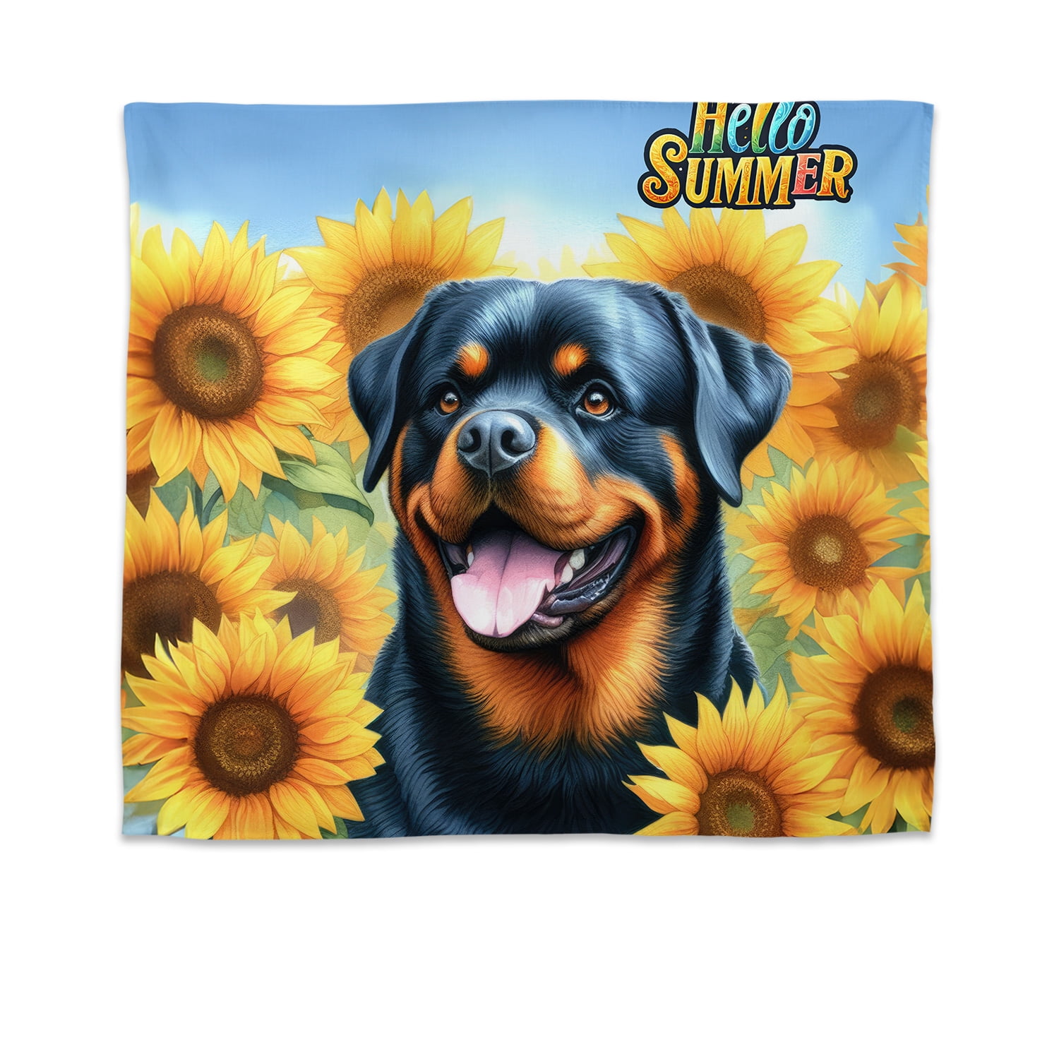 Rottweiler Hello Summer Sunshine Sunflowers Spring Retro Vintage ...