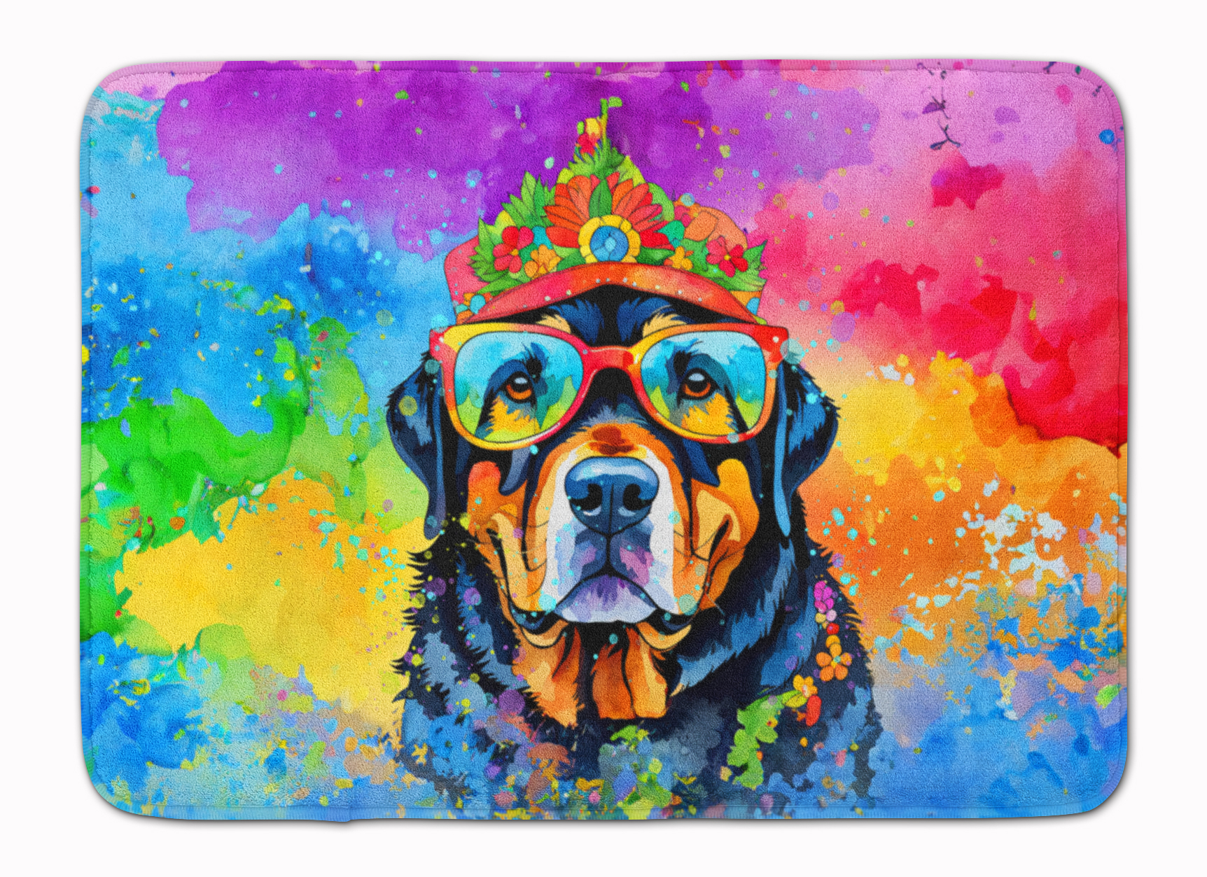 Rottweiler Hippie Dawg Memory Foam Kitchen Mat