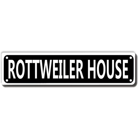 Rottweiler House Sign Metal Tin Sign 4x16 Inch