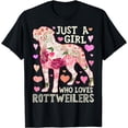 thumbnail image 1 of Rottweiler Just A Girl Who Loves Dog Flower Women Floral T-Shirt, 1 of 4