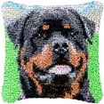thumbnail image 1 of Rottweiler Latch Hook Pillow Kit for Adults Throw Pillow Cover with Printed DIY Canvas Crochet Yarn Needle Craft Easy Handmade Cushion for Home Sofa Decoration 43x43cm, 1 of 7
