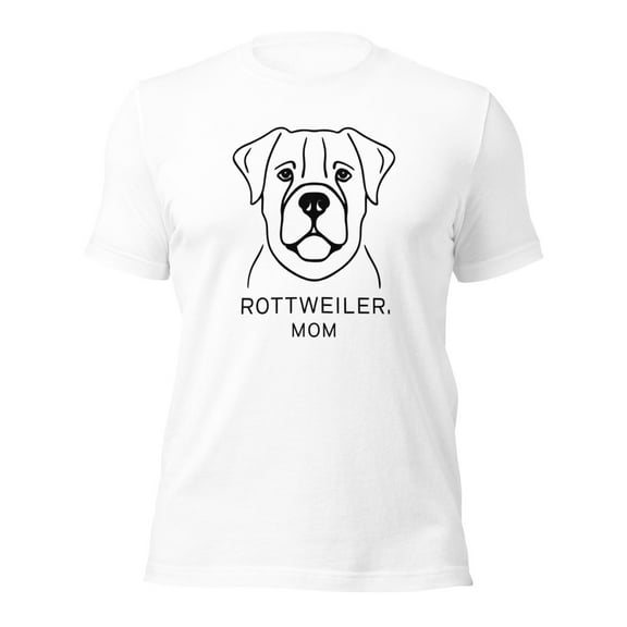 Rottweiler Mom Dog Face Graphic T-Shirt, Cute Pet Lover Tee (White, 4XL)
