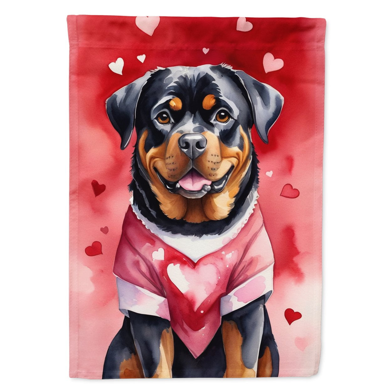 Rottweiler My Valentine House Flag 28 in x 40 in
