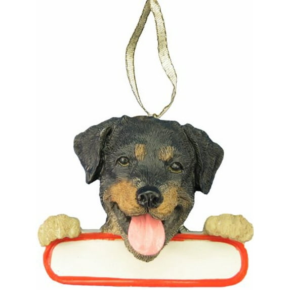 Rottweiler Ornament "Santa's Pals" With Personalized Name Plate A Great Gift For Rottweiler Lovers