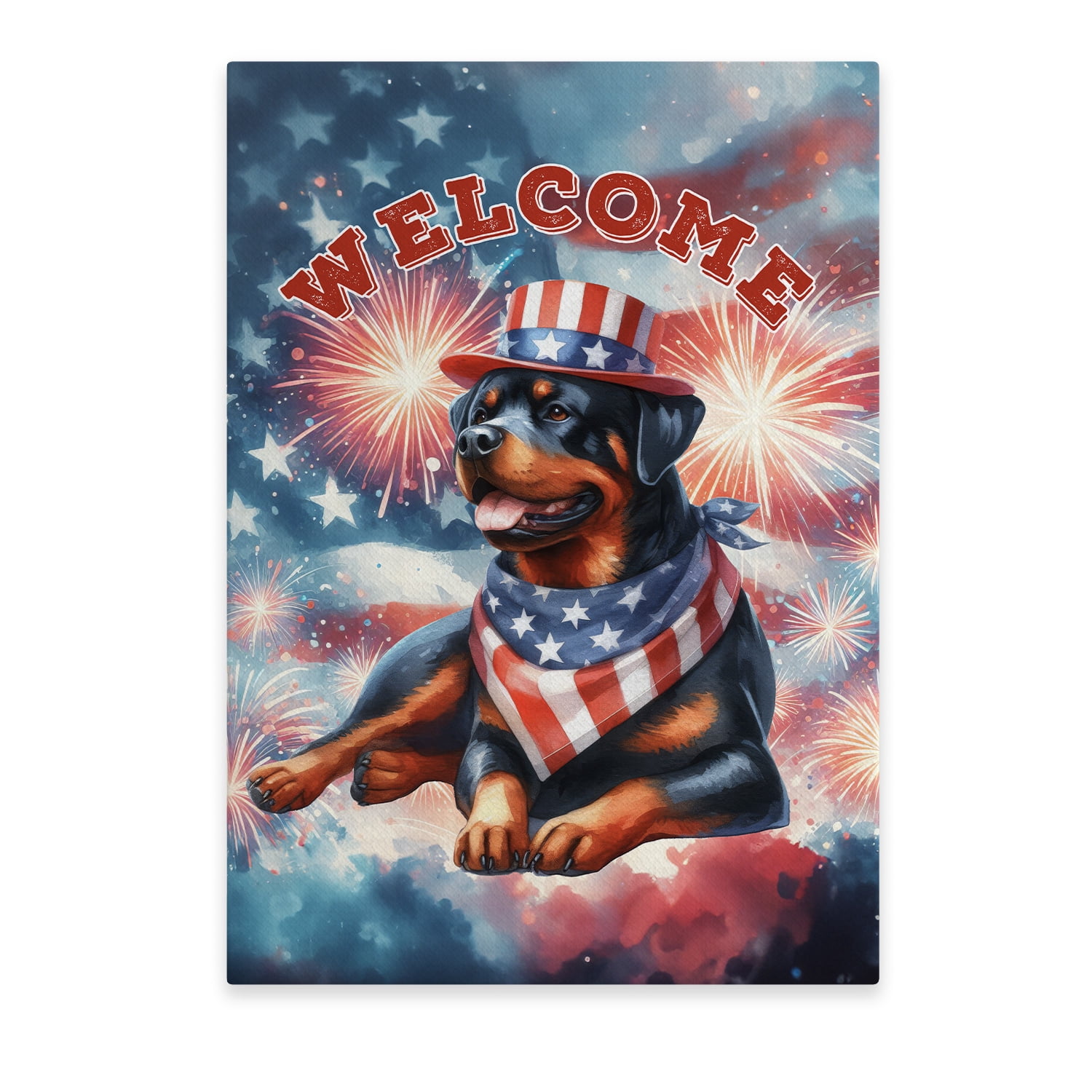 July Rottweiler Rottweiler Patriotic Welcome for 4Th of July Independence Day Vertical ...