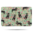thumbnail image 1 of Rottweiler with Pioneer Flower Bathroom Rugs Mat,Non Slip Microfiber Bathroom Rug,Rubber Backing,Soft Bathroom Mats for Bathroom Floor,Tub and Shower,17x27in(43x68cm), 1 of 5