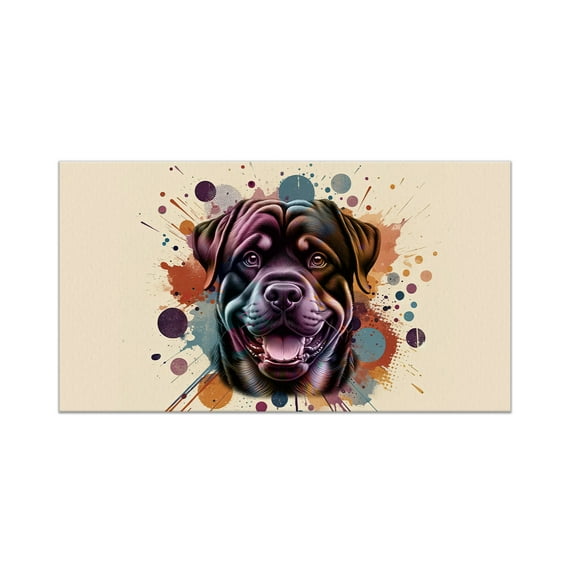 Rottweiler Portrait Watercolor Vintage Retro Styles Doormat Rottie Dog Lover Gifts Idea Indoor Outdoor Welcome Mat - 00001