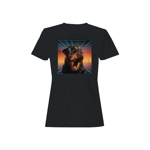 Rottweiler Retro Sunset Women's T-shirt