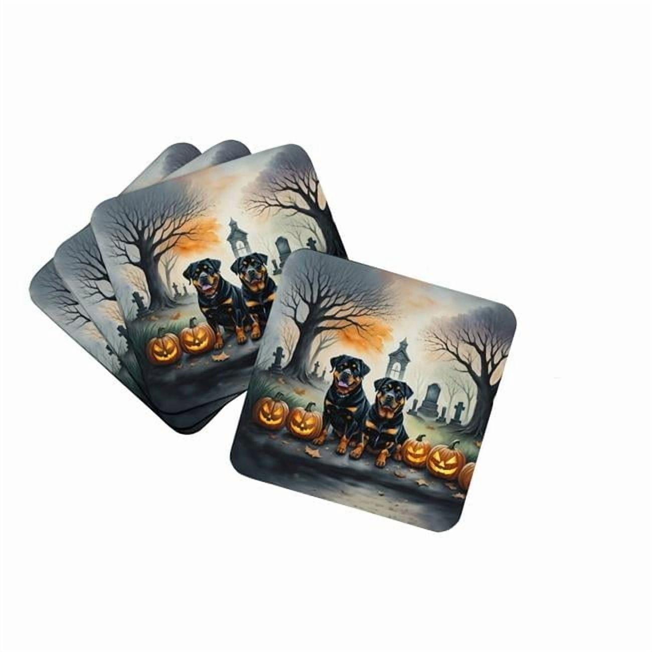Rottweiler Spooky Halloween Foam Coasters