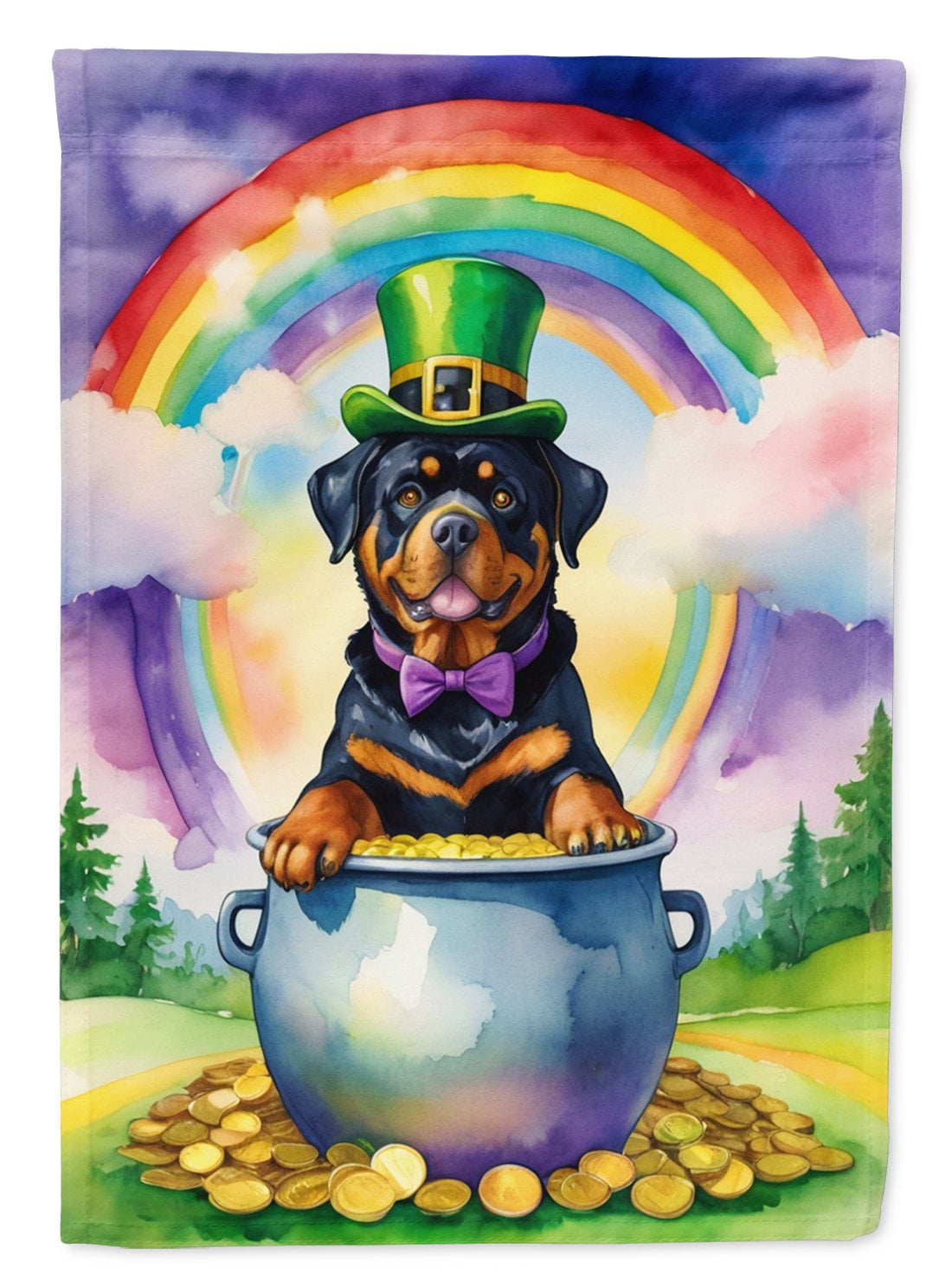 Rottweiler St Patrick's Day Garden Flag 11.25 in x 15.5 in