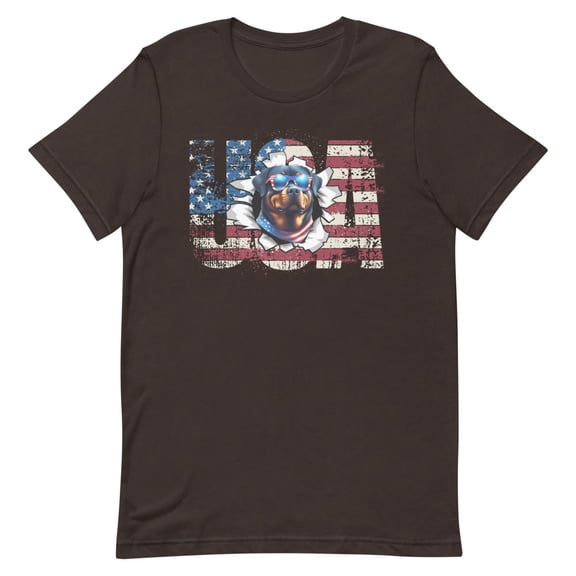 Rottweiler Terrier 4th July Memorial Day USA (Brown, M)