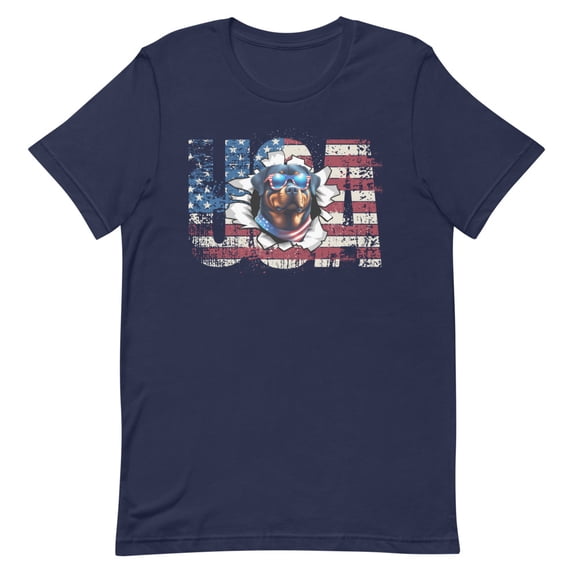 Rottweiler Terrier 4th July Memorial Day USA (Navy, M)