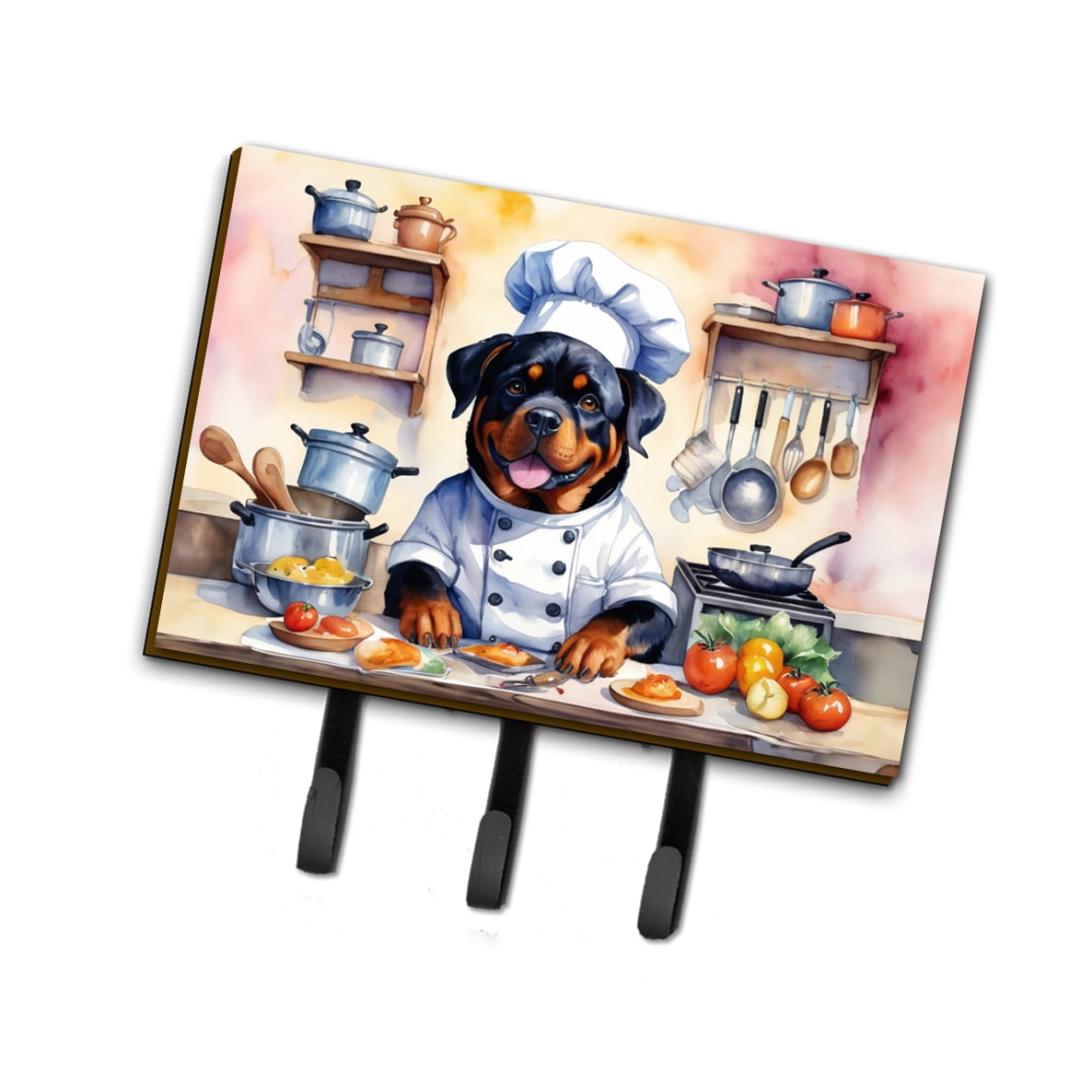 Rottweiler The Chef Leash or Key Holder 6 in x 9 in