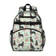 thumbnail image 1 of Rottweiler and Flowers Green Pattern Backpack for School, Cute School Bag with Adjustable Shoulder Straps and Padded Back, 15.25"x11.5"x5.25", 1 of 5