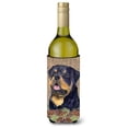 thumbnail image 1 of Rottweiler on Faux Burlap with Pine Cones Wine Bottle Hugger, 1 of 1