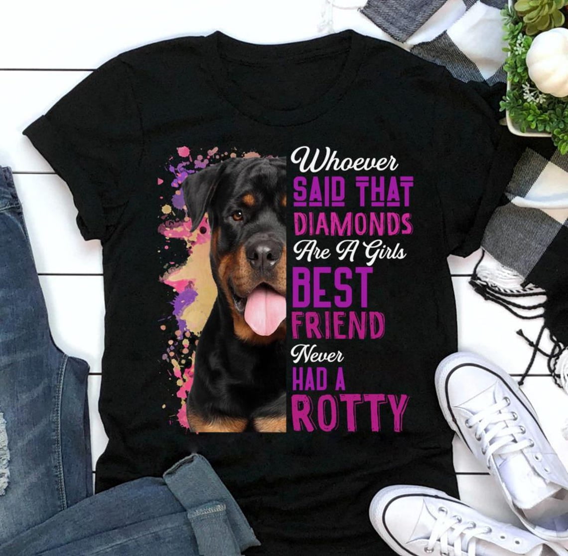 Rottweilers Are A Girls Best Friend Dog Mama Rotty Lover Mom Pullover ...