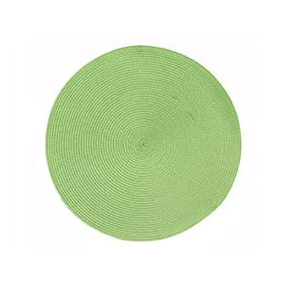 Rotunda Round 15" in Diameter Woven Placemat Wipes Clean Green 1ct.