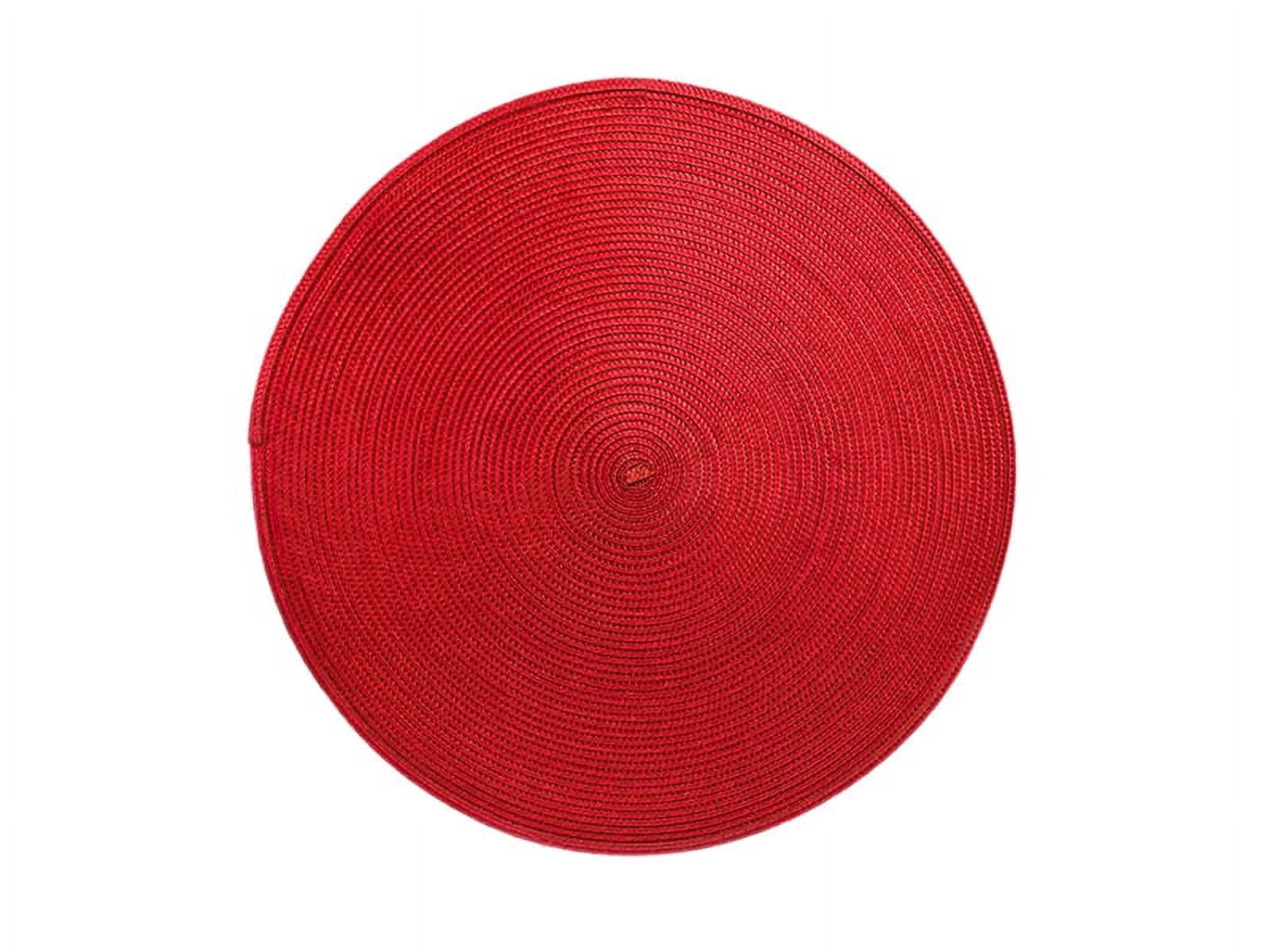 Rotunda Round 15" in Diameter Woven Placemat Wipes Clean Red 1ct