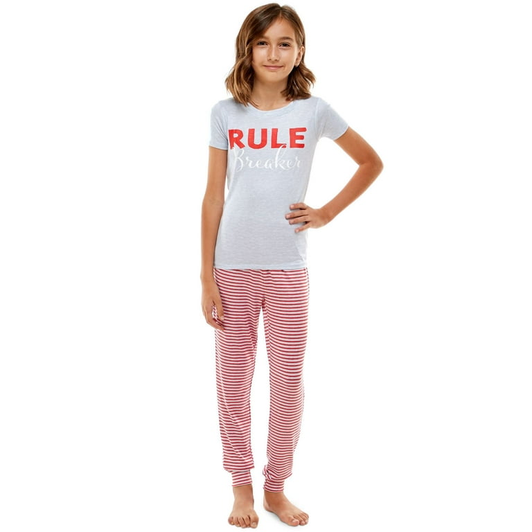 Roudelain Big Girls Matching Mommy Me Whisper Luxe T Shirt Jogger Pants Pajama Set