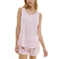 thumbnail image 1 of Roudelain Women's 2-Pc. Pointelle Tank Pajamas Set - Spring Shadow Ditsy Cherry Blossom, Size Large, 1 of 8