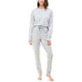 thumbnail image 1 of Roudelain Womens Butter Knit Printed Henley & Pants Loungewear Set, 1 of 1