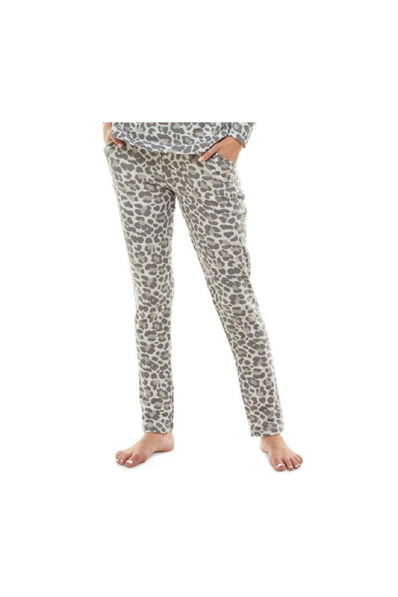 Womens Slim Leg Pants,Animal Blurred Soft Silver,Medium