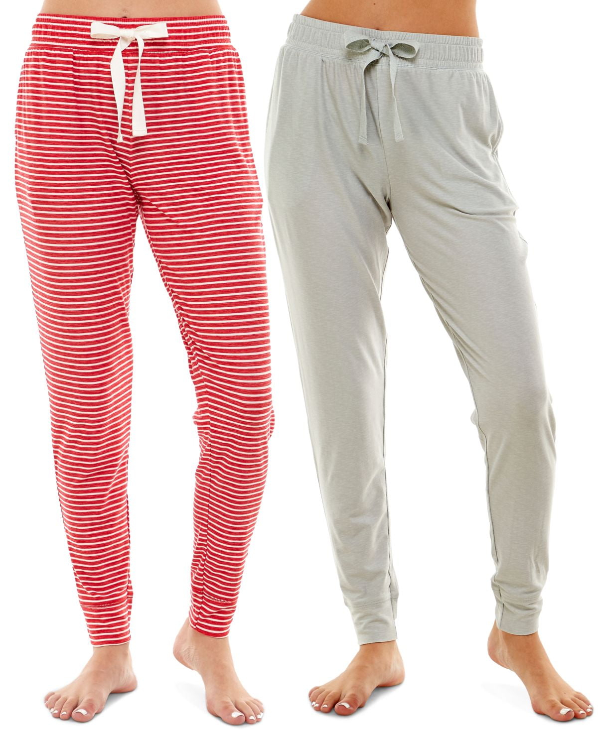 Roudelain Womens Ultra-Soft Jogger Pajama Bottoms, Set of 2,True Stripe ...