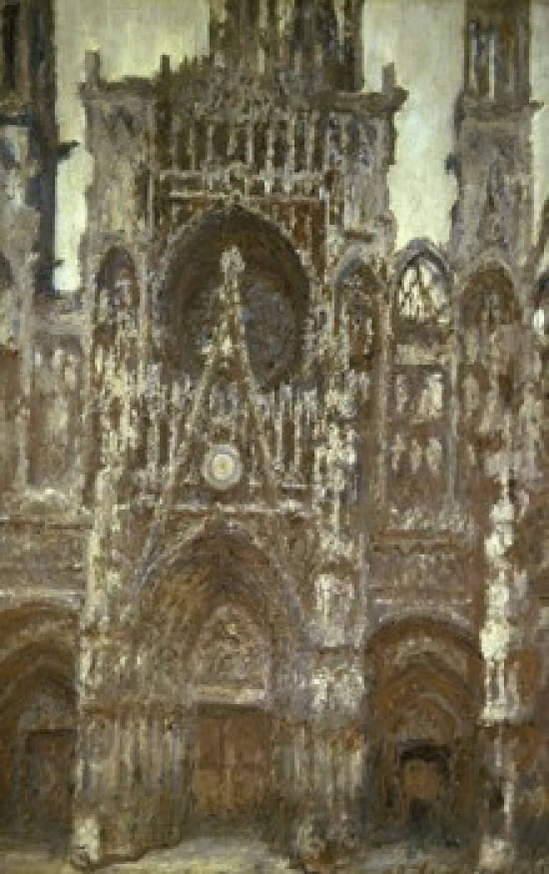 Rouen Cathedral-Harmony in Brown c 1894 Claude Monet (1840-1926French) Musee dOrsay Paris Canvas Art - Claude Monet (18 x 24)