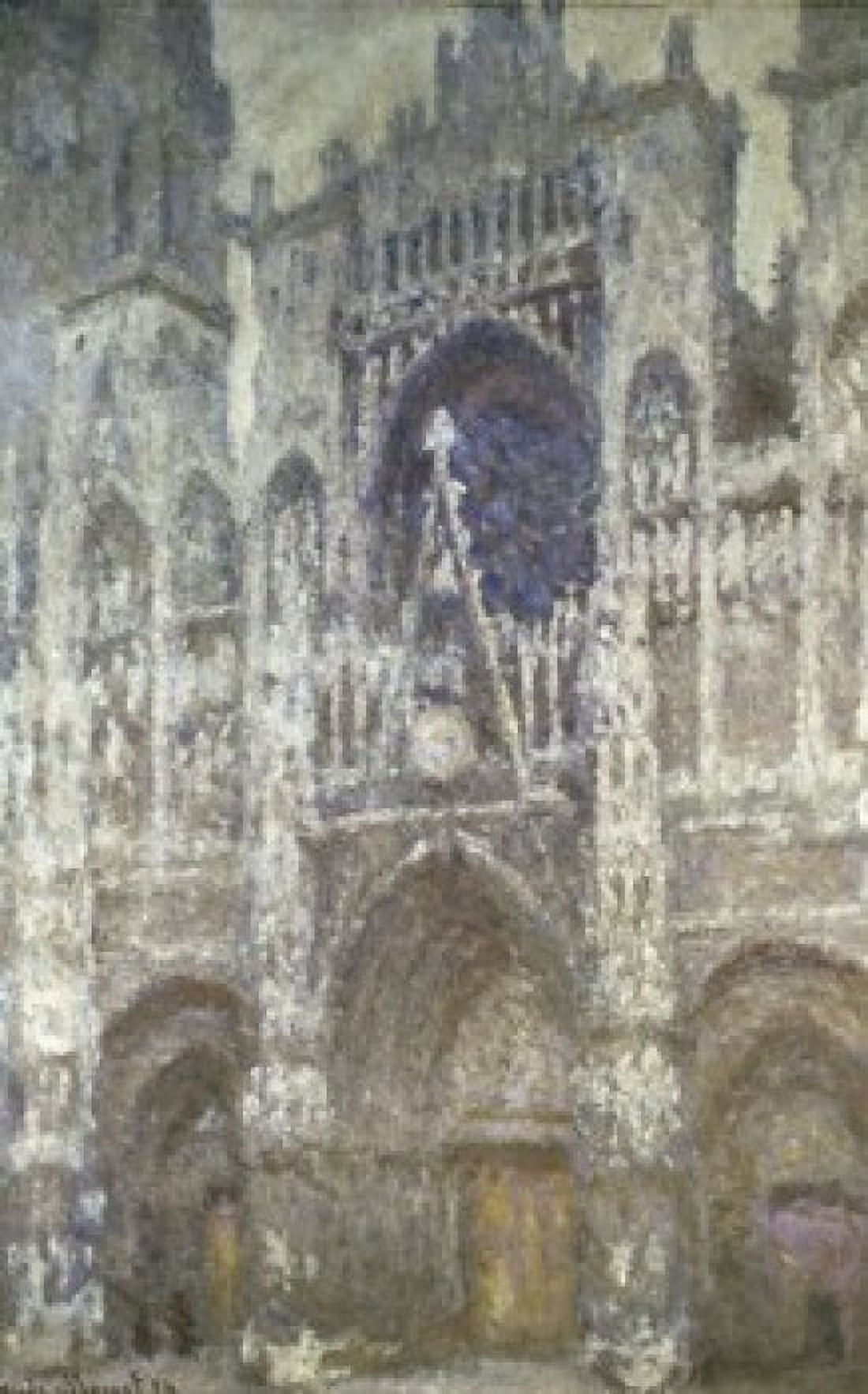 Rouen Cathedral (Portal Gray Weather) 1894 Claude Monet (1840-1926French) Musee dOrsay Paris Canvas Art - Claude Monet (18 x 24)