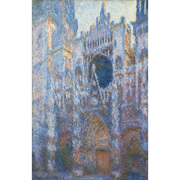 Rouen Cathedral, West Facade by Claude Monet - 12" x 18" Art Print Wall Decor